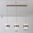 Pendant light Klari beige with opal white glass, 3-light