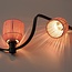 Pink festoon shade with a rattan look