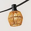 Festoon shade with a rattan look in mottled yellow and brown