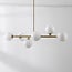 6-light designer ceiling light Aster - gold and frosted glass