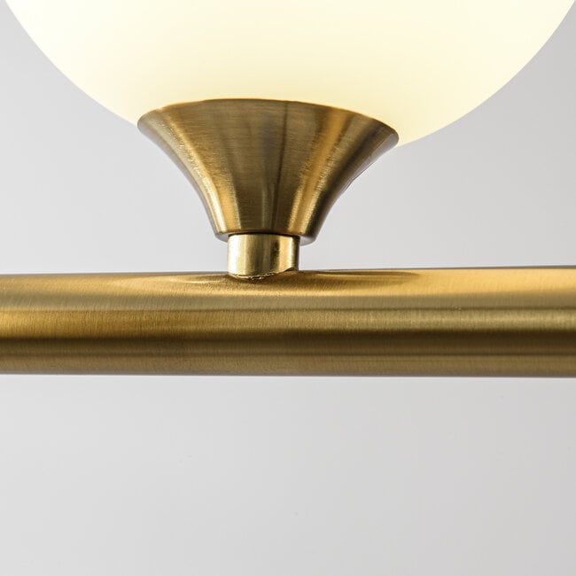 6-light designer ceiling light Aster - gold and frosted glass
