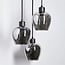 3-light designer pendant light Kansas - smoked glass