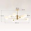 Designer sand gold ceiling lamp with opal white glass - 8-light Idaho