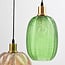 7-light designer pendant light Altair with ribbed glass in various colours