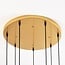 7-light designer pendant light Altair with ribbed glass in various colours