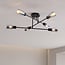 6-light ceiling light Agios - smoked glass and black