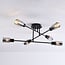 6-light ceiling light Agios - smoked glass and black