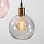 4-light pendant light Liya - with red, smoked, amber and pink glass