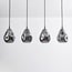 4-light pendant light Faliste - black with smoked glass