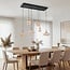 Trinidad 6-light pendant light - black with amber glass