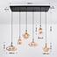 Trinidad 6-light pendant light - black with amber glass