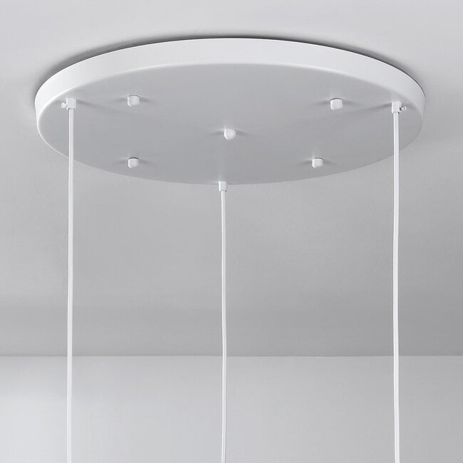 Ishi 3-light pendant light - white stone effect