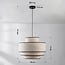 pendant light Zenza with linen shade - natural and black
