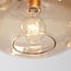 4-light retro pendant light Maracas - black with amber glass
