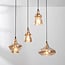 4-light retro pendant light Maracas - black with amber glass