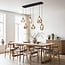 6-light pendant light Nilo - amber glass