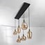 6-light pendant light Nilo - amber glass