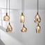 6-light pendant light Nilo - amber glass