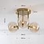Elora 3-light ceiling light - brass with cognac glass