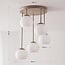 Modern beige ceiling light Carato 5-light with opal white glass globes