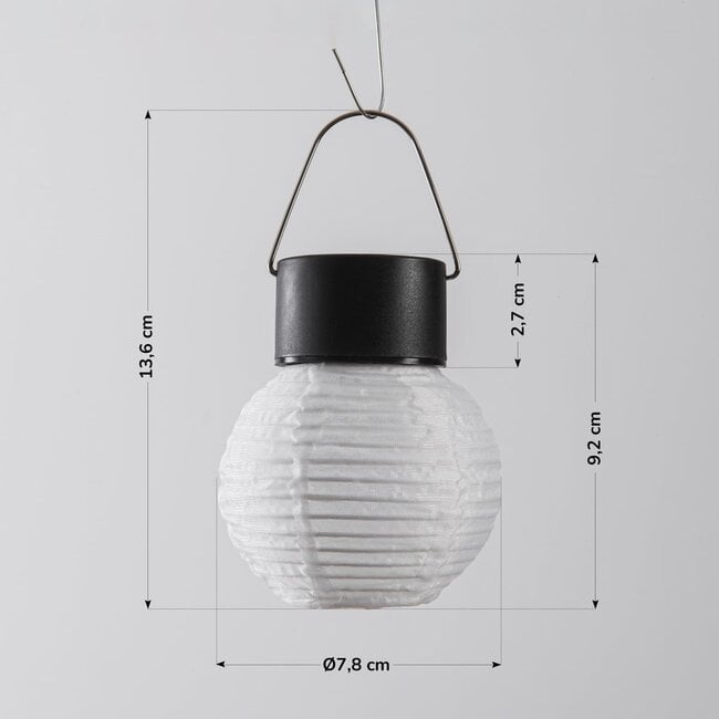 Solar lantern Soleni – solar-powered pendant lamp with white nylon