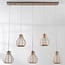 5-light fabric pendant light Senji - sand taupe
