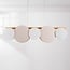 5-light pendant light Zenner - natural linen with wood and white accents