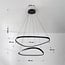 3-step dimmable pendant light Nivara - double LED rings in black