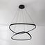 3-step dimmable pendant light Nivara - double LED rings in black