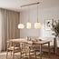 3-light pendant light Meliora - beige with ribbed opal white glass