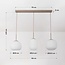 3-light pendant light Meliora - beige with ribbed opal white glass