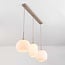 3-light pendant light Meliora - beige with ribbed opal white glass