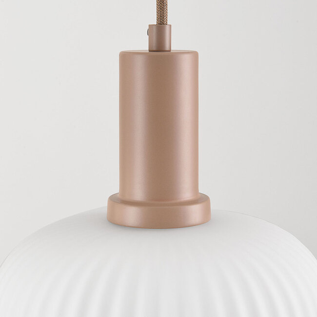 Pendant light Viola 3-light - opal glass and beige