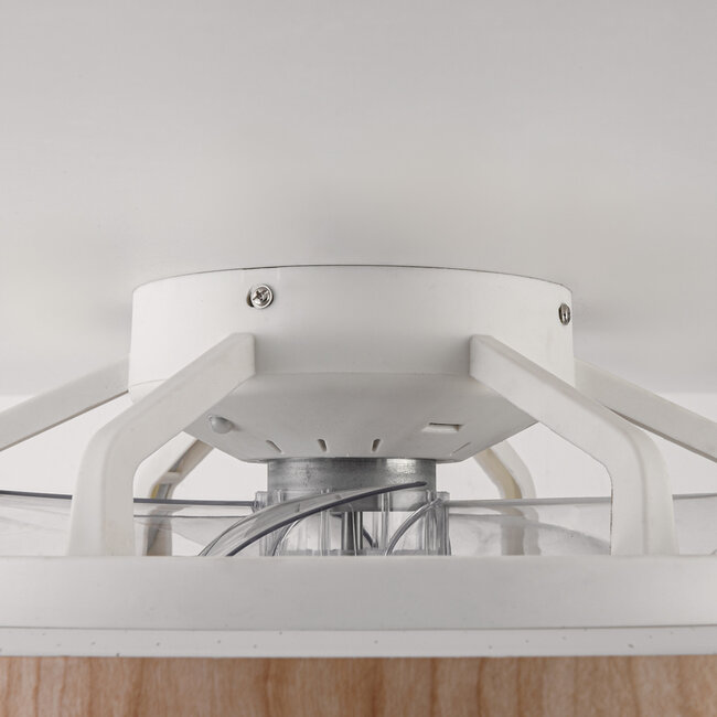 Ceiling fan Starry with adjustable colour temperature and star effect - wood look