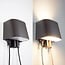Astro outdoor wall lamp with dusk to dawn sensor and power sockets - integrated LED