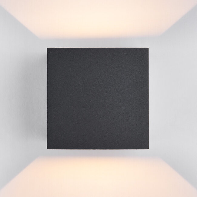 Outdoor wall light Oliver - square anthracite with integrated LED
