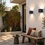 Outdoor wall light Nora with sensor - black with integrated LED