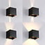 Outdoor wall light Daisy matt black dim-to-warm