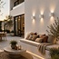 Square outdoor wall light Oliver - white with integrated LED