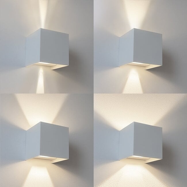 Square outdoor wall light Oliver - white with integrated LED