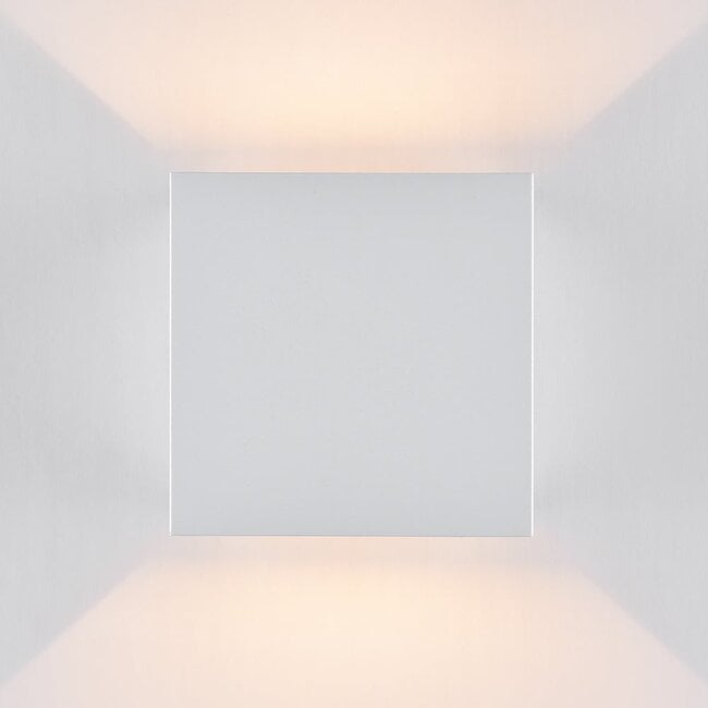 Square outdoor wall light Oliver - white with integrated LED