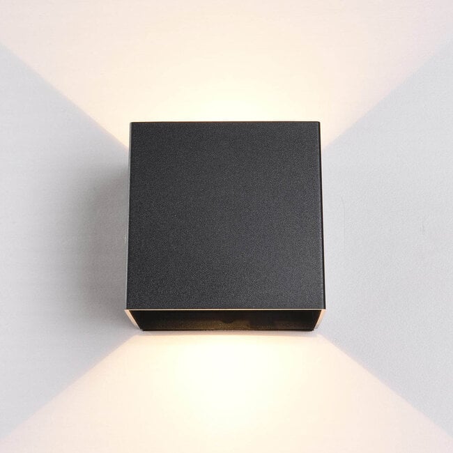 Rechargeable outdoor wall light Arden with motion sensor black integrated LED