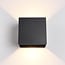 Rechargeable outdoor wall light Arden with motion sensor black integrated LED