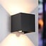 Modern outdoor wall light Daniel black with motion and day/night sensor