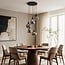 Loua 5-light pendant light - black with smoked glass