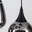 Loua 5-light pendant light - black with smoked glass