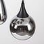 Loua 5-light pendant light - black with smoked glass