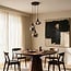 3-light pendant light Loua - black with smoked glass and mirror effect