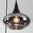3-light pendant light Loua - black with smoked glass and mirror effect