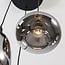 3-light pendant light Loua - black with smoked glass and mirror effect